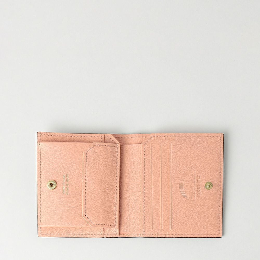 スナップタイプ二つ折りミニウォレット BEIGE*PINK | ラルコバレーノ