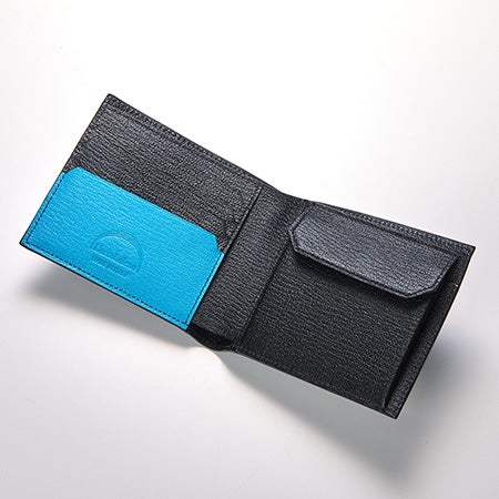 二つ折りウォレット BLACK*TURQUOISE | ラルコバレーノ公式通販