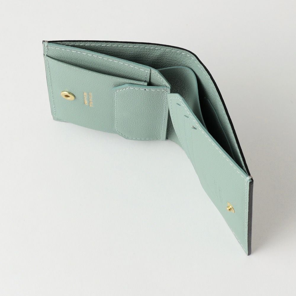 スナップタイプ二つ折りミニウォレット TORTORA*MINT GREEN