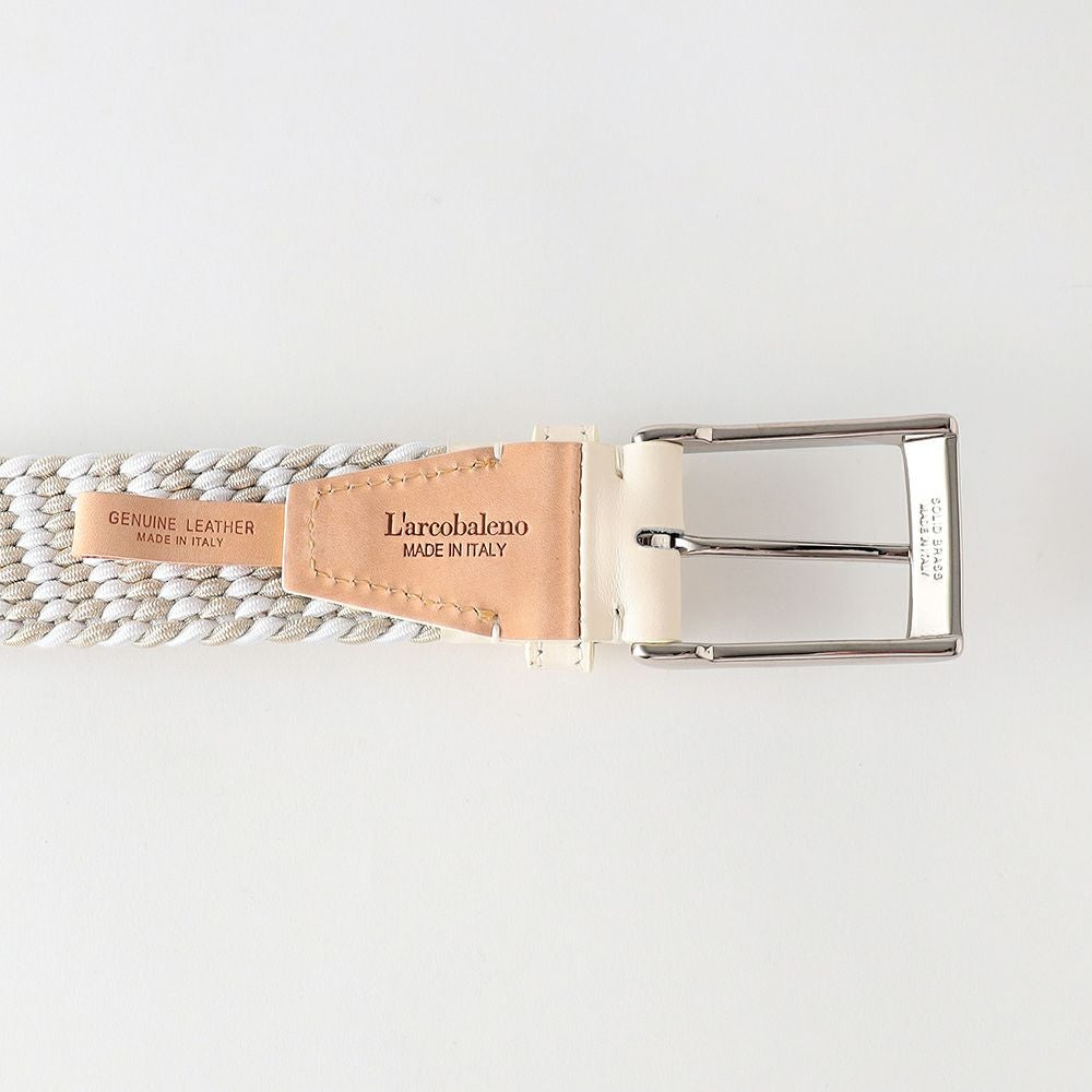 35mm エラスティックメッシュベルト WHITE*BEIGE | ラルコバレーノ公式通販