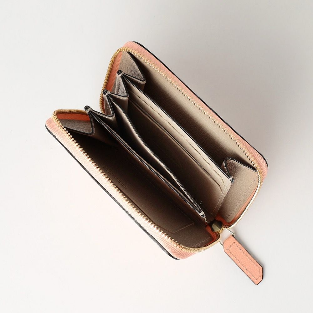 ラウンドジップミニウォレット PINK*BEIGE | ラルコバレーノ公式通販