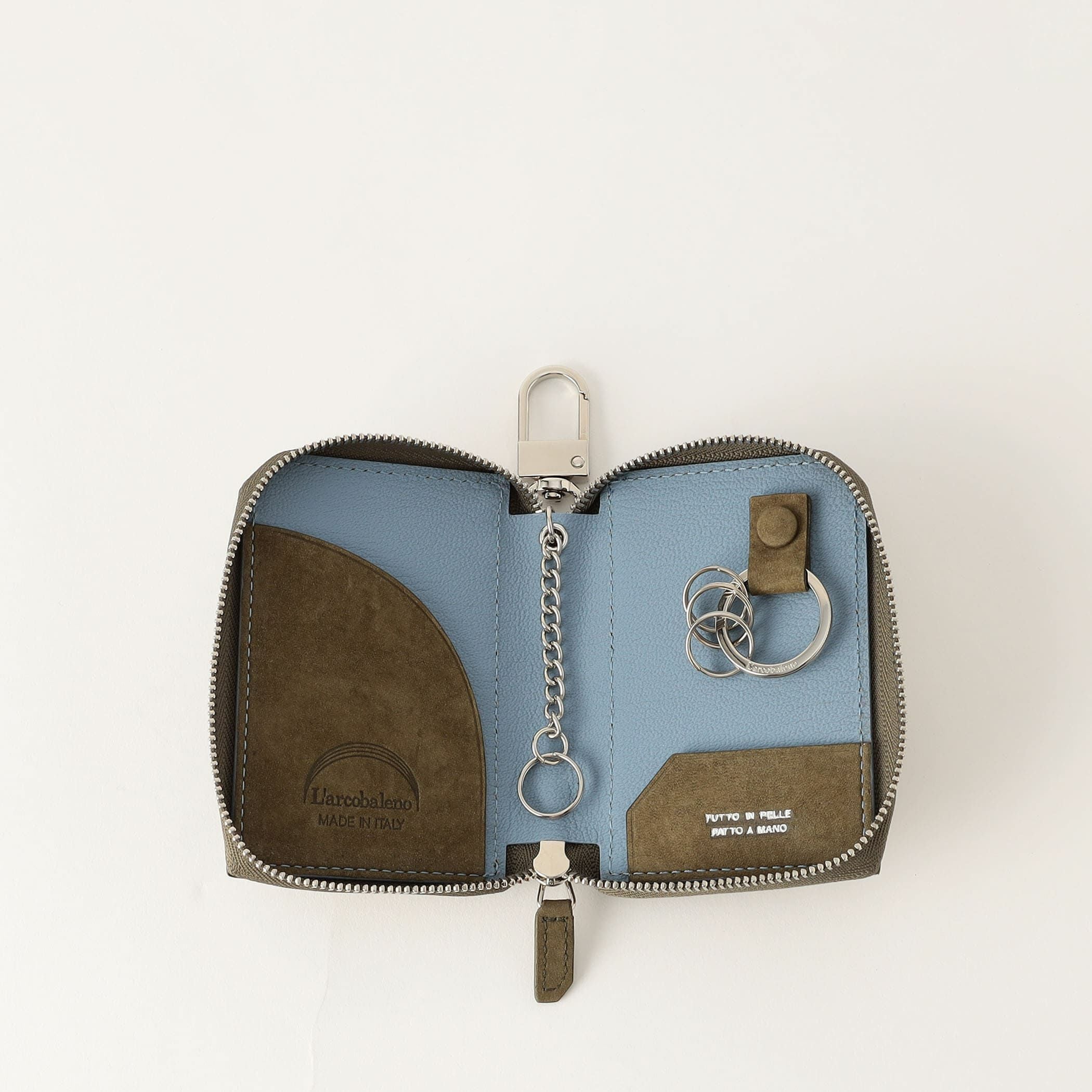 辻元 舞さんコラボ】スマートWキーケース KHAKI*SMOKY.BLUE