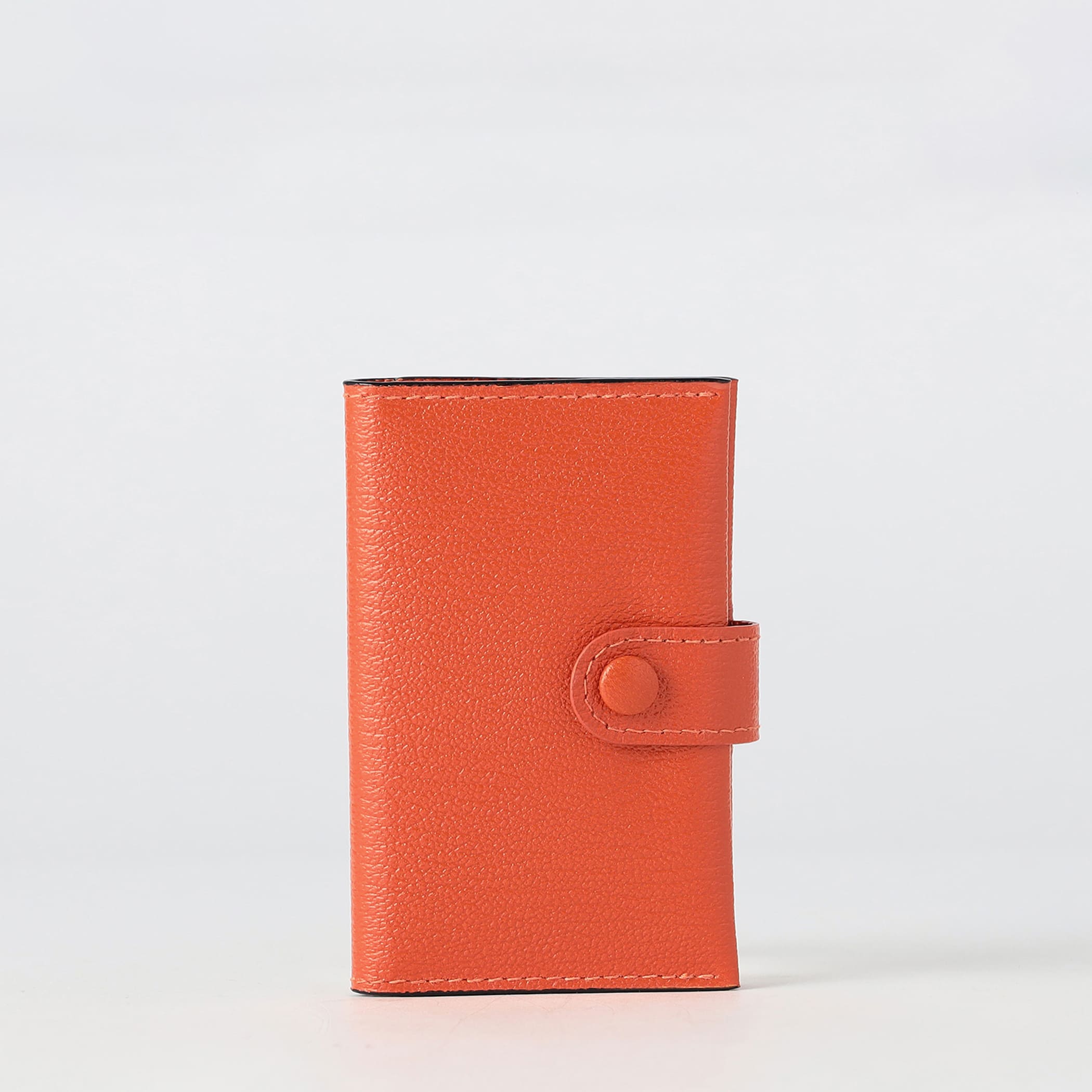 【訳あり品】ラウンドミニウォレット　orange スナップタイプ二つ折りミニウォレット ORANGE*WHITE | ラルコバレーノ